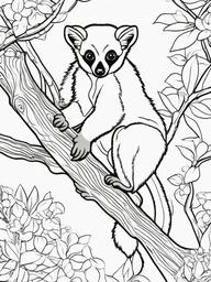 Aye-Aye Coloring Pages - Nocturnal Lemur with Long Fingers  black outline printable coloring page