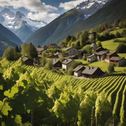 forgotten villages of valais - capture the forgotten villages of valais, with their timbered houses and vineyards, set against mountain scenery. 