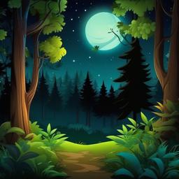 Forest Background Wallpaper - cartoon night forest background  