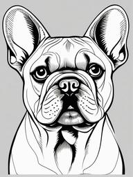 French Bulldog Coloring Pages - Charming Breed with Distinct Features  minimal black outline printable sheet, coloring page