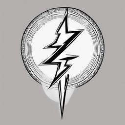 Zeus Lightning Bolt Tattoo - Symbolize divine power with a Zeus tattoo featuring the iconic lightning bolt, representing the god's authority over the heavens.  simple color tattoo, white background