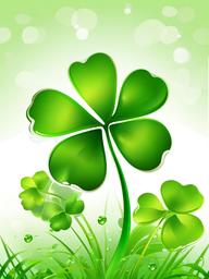 Four Leaf Clover clipart - four-leaf clover with dew drops  