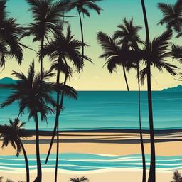 Beach background - palm tree beach background  