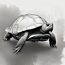 drawing of a Blanding's turtle  minimal rough sketch scribbles,doodles,black and white