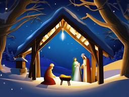 Christmas Manger Wallpaper  