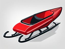 Sled Clipart - A red sled ready for a thrilling downhill ride.  color vector clipart, minimal style