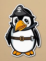 Pirate Penguin sticker- Pegleg Waddling Adventures, , sticker vector art, minimalist design