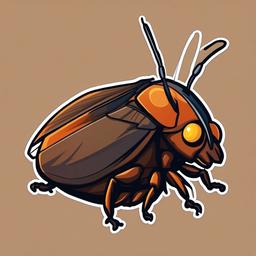 Cockroach cartoon - resilient insect  cartoon sticker style