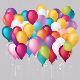 Wedding Balloons clipart - Colorful wedding balloons, ,vector color clipart,minimal