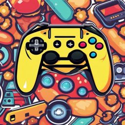 Video Gaming Controller Sticker - Digital adventure, ,vector color sticker art,minimal