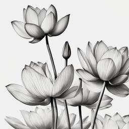 pencil drawing of lotus  minimal rough sketch scribbles,doodles,black and white