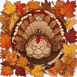 Background that shows what November is, with a turkey, fall leaves, and other things associated with November 