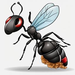 Ant clipart - ant carrying crumbs  clipart