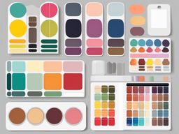 Palette Sticker - Artist's color palette, ,vector color sticker art,minimal