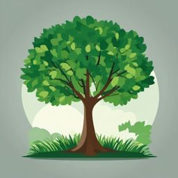 Tree Clipart,Decorating an environmental campaign poster  simple, 2d flat