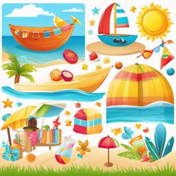 Summer Clipart, Fun-filled summer activities in the sun. 