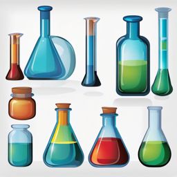 Lab Flask clipart - Glass container used for chemical reactions, ,color clipart vector style