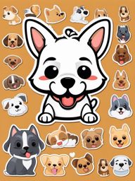 Puppy Dog Emoji Sticker - Cute canine joy, , sticker vector art, minimalist design