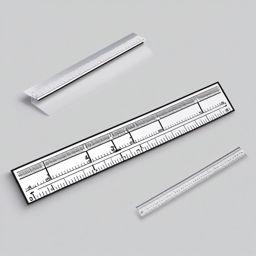 Ruler Sticker - Measuring precision and straight lines with the clear ruler, , sticker vector art, minimalist design