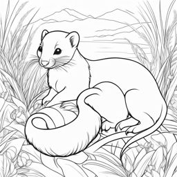 stoats cute animals coloring page 