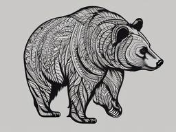 tattoos of black bears  simple vector color tattoo