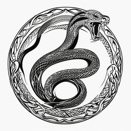 Serpent Tattoo - General tattoo featuring a serpent.  simple vector tattoo,minimalist,white background