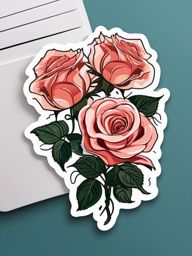 Rose Bouquet Sticker - Bouquet of roses, ,vector color sticker art,minimal
