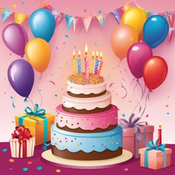 birthday clipart - a cheerful and cake-filled birthday celebration. 