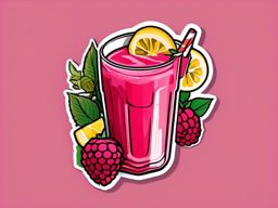 Raspberry Lemonade Sticker - Refresh with the sweet and tangy taste of raspberry lemonade, , sticker vector art, minimalist design