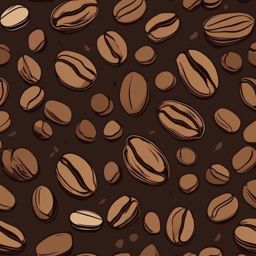 Coffee Beans Sticker - Scattered coffee beans illustration, ,vector color sticker art,minimal