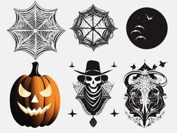 Tattoos Halloween Designs - Tattoos with specific designs and motifs inspired by Halloween.  simple color tattoo,minimalist,white background