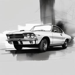 sketch drawing of a car  minimal rough sketch scribbles,doodles,black and white