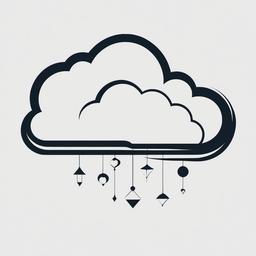Minimalist Cloud Tattoo-Elegant and understated tattoo featuring a minimalist cloud design, perfect for those who prefer simplicity.  simple color vector tattoo