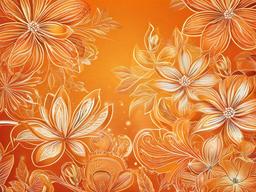 Flower Orange Background - Bright orange with floral details.  background wallpaper