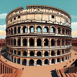 Colosseum clipart - Ancient Roman amphitheater in Rome, Italy, ,color clipart vector style