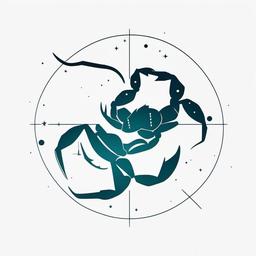 Minimalist Scorpio Constellation Tattoo - Opt for a minimalist approach with a Scorpio constellation tattoo for understated elegance.  simple vector color tattoo,minimal,white background