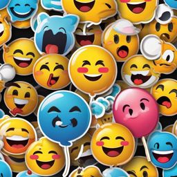Emoji Party sticker- Expressive Faces Hilarity, , sticker vector art, minimalist design