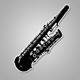 Oboe Sticker - Enriching the music with the distinctive and reedy tones of an oboe, , sticker vector art, minimalist design