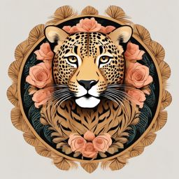 Leopard clipart - Agile big cat with striking rosette patterns, ,vector color clipart,minimal