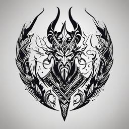 God of War Ragnarok Tattoo Ideas - Tattoo ideas inspired by the 'Ragnarok' theme in 'God of War.'  simple color tattoo design,white background