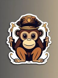 Funky Monkey sticker- Jungle Jamboree Fun, , sticker vector art, minimalist design
