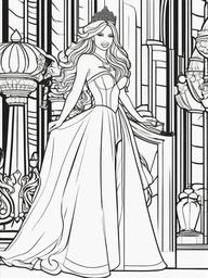 Rock Star Princess Coloring Pages - Musical Royalty with a Glamorous Twist  minimal black outline printable sheet, coloring page