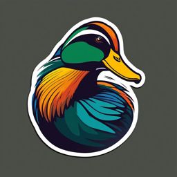 Mallard Duck Sticker - A quacking mallard duck with vibrant plumage, ,vector color sticker art,minimal