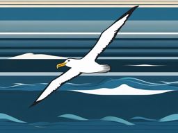 Albatross Clipart - Albatross gliding on ocean winds for miles , minimal, 2d