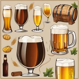 Beer clipart - beer tasting notes  vector clipart