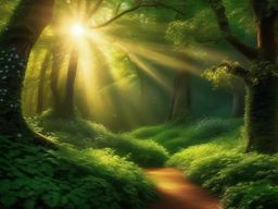 Enchanted Forest with Sunlight Cute Wallpapers intricate details, patterns, wallpaper photo