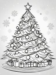 Christmas Tree Color Sheet  outling,coloring pages,black and whit