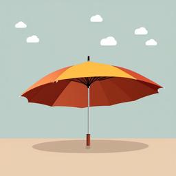 Umbrella clipart - umbrella used as a sunshade  color,minimalist,vector clipart