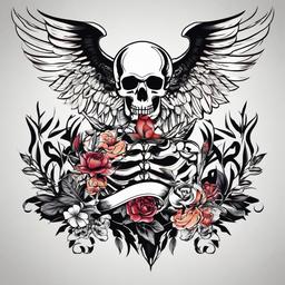 skeleton tattoo simple  simple vector color tattoo