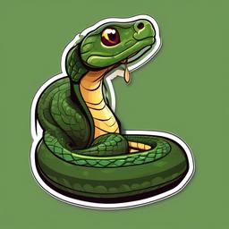 Snake cartoon - legless reptile with a hiss  cartoon sticker style